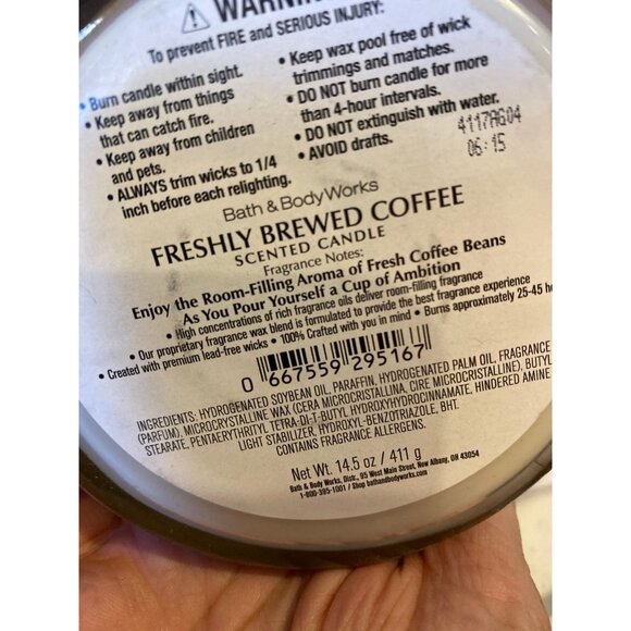 Bath & Body Works “Freshly Brewed Coffee” NEW 3 Wick Candle - Picture 6 of 7